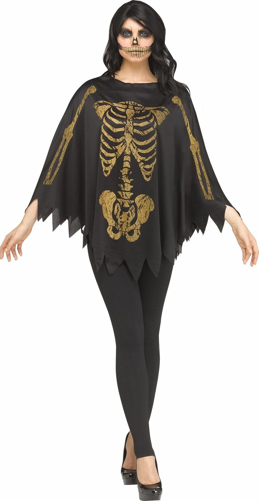 Gold Glitter Skeleton Poncho